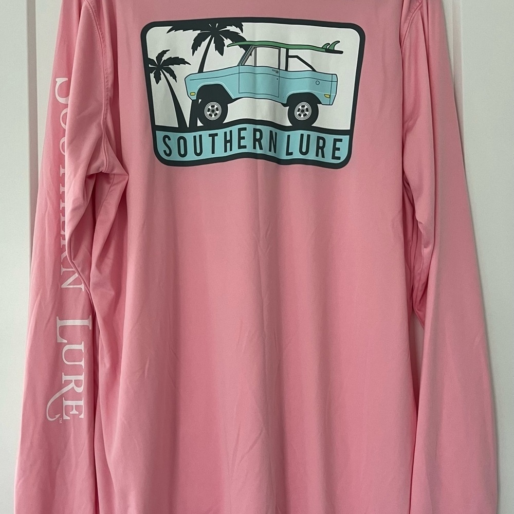 EUC Southern Lure Womens Pink Long‎ Sleeve UV50 Performance Top, Size XXL